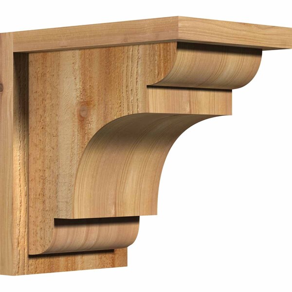 Ekena Millwork New Brighton Rough Sawn Corbel w/Backplate, Western Red Cedar, 8"W x 12"D x 12"H COR08X12X12NEB01RWR - main